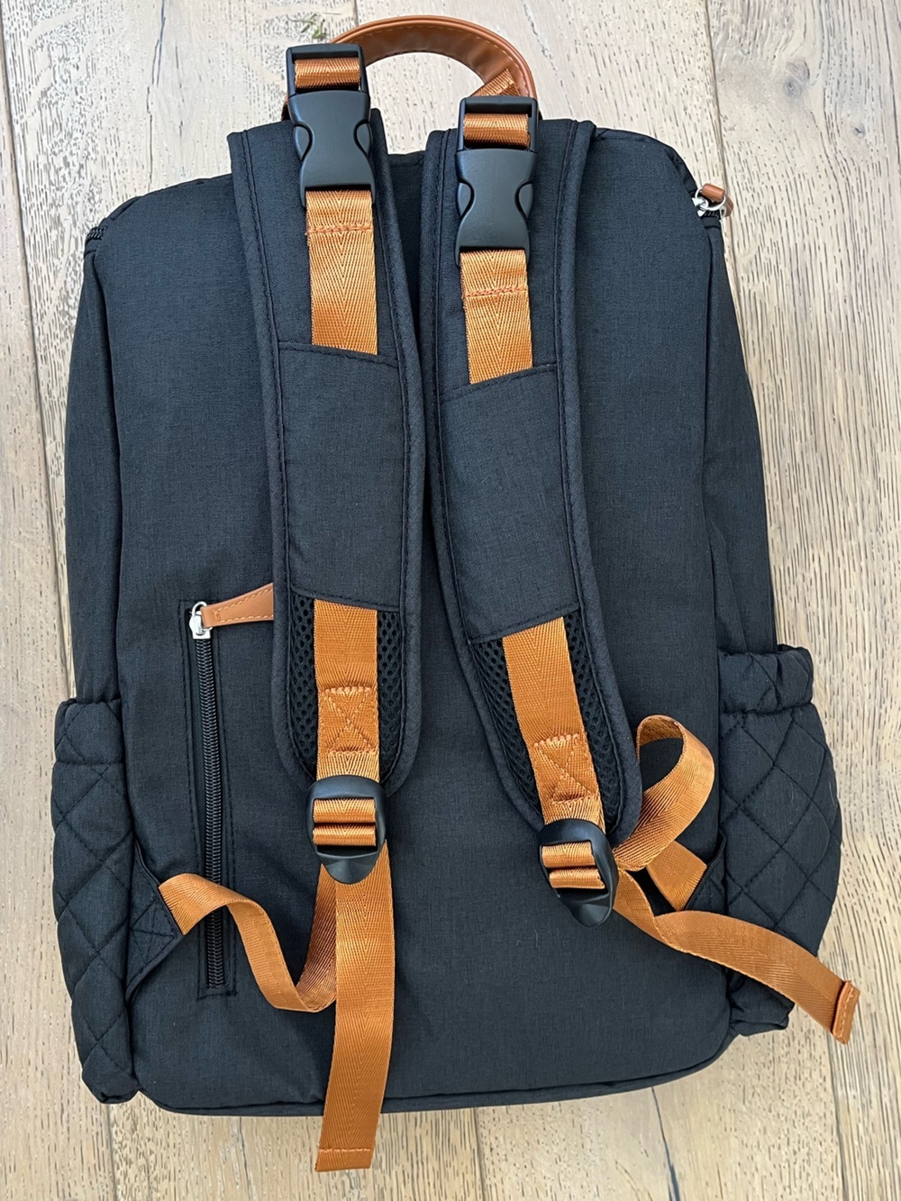 NEW- Backpack Diaper Bag with Changing Mat Pockets Black - Picture 6 of 7
